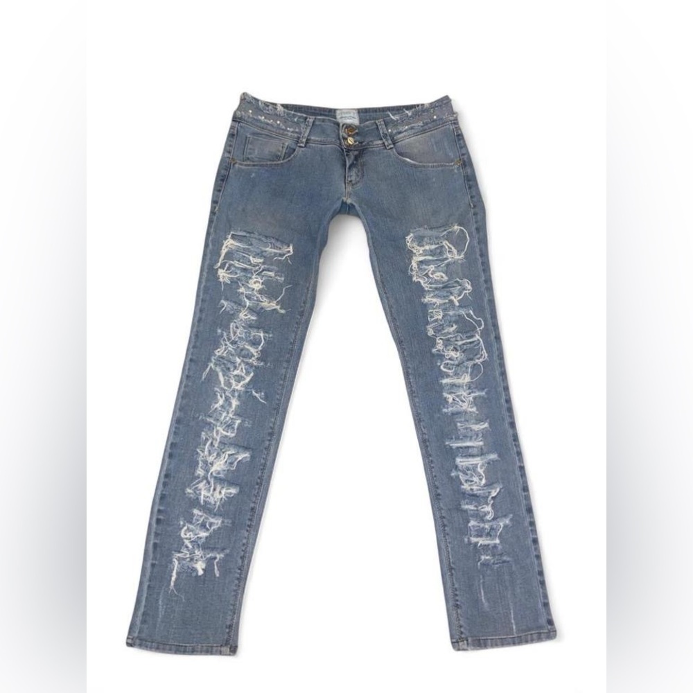 Vintage Distressed Low Rise Jeans